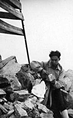Primo Levi on the Disgrazia Mountain, Valtellina, 15th August, 1942. Property of the Levi family.